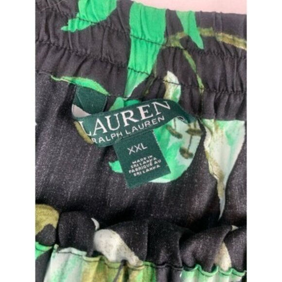Ralph Lauren Womens Floral Tiered Skirt XXL Black & Green - Picture 3 of 4